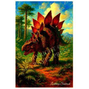 Stegosaurus Dinosaur Poster 11 x 17 Decorative Wall Art on 80# poster stock